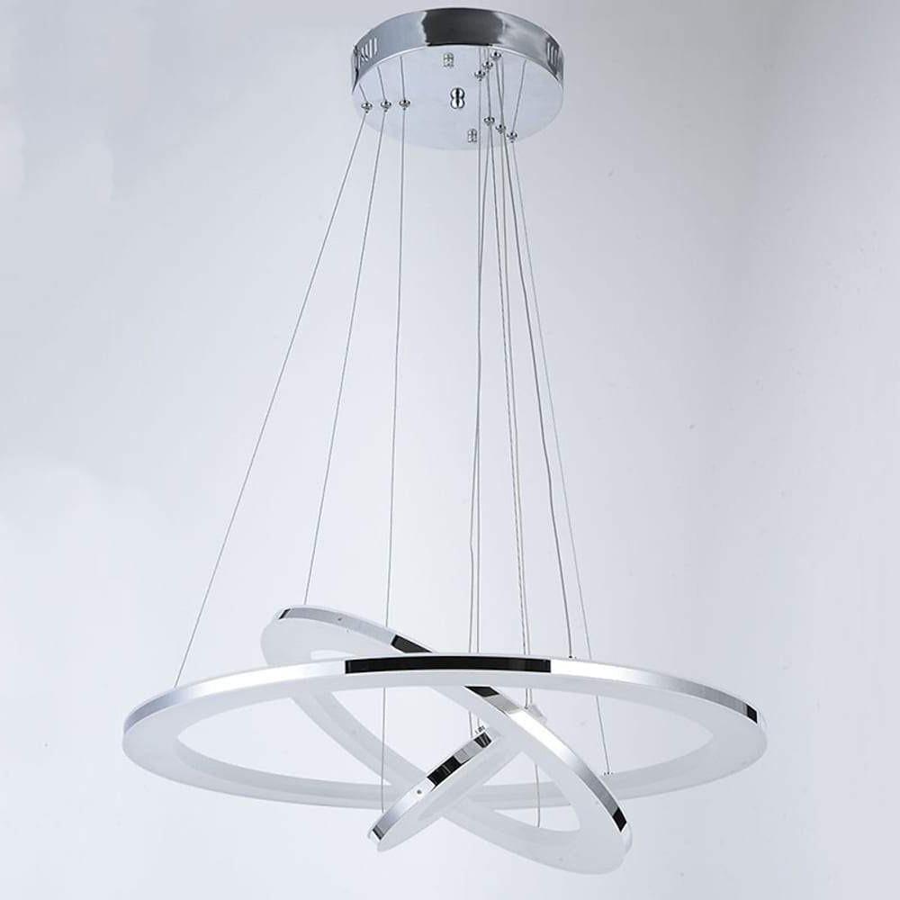 Adjustable LED 3 - Ring Chandelier Modern 24" Hanging Ceiling Light