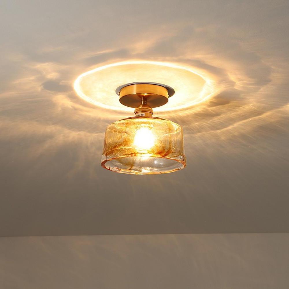 6'' LED Incandescent 1-Light Single Design Pendant Light Nordic Style Modern Glass Copper Pendant Lights
