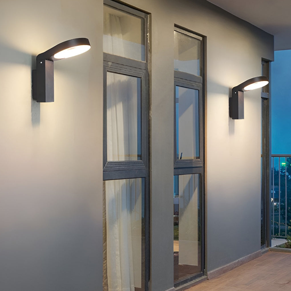 Bollard landscape lights providing elegant illumination for a contemporary garden.
