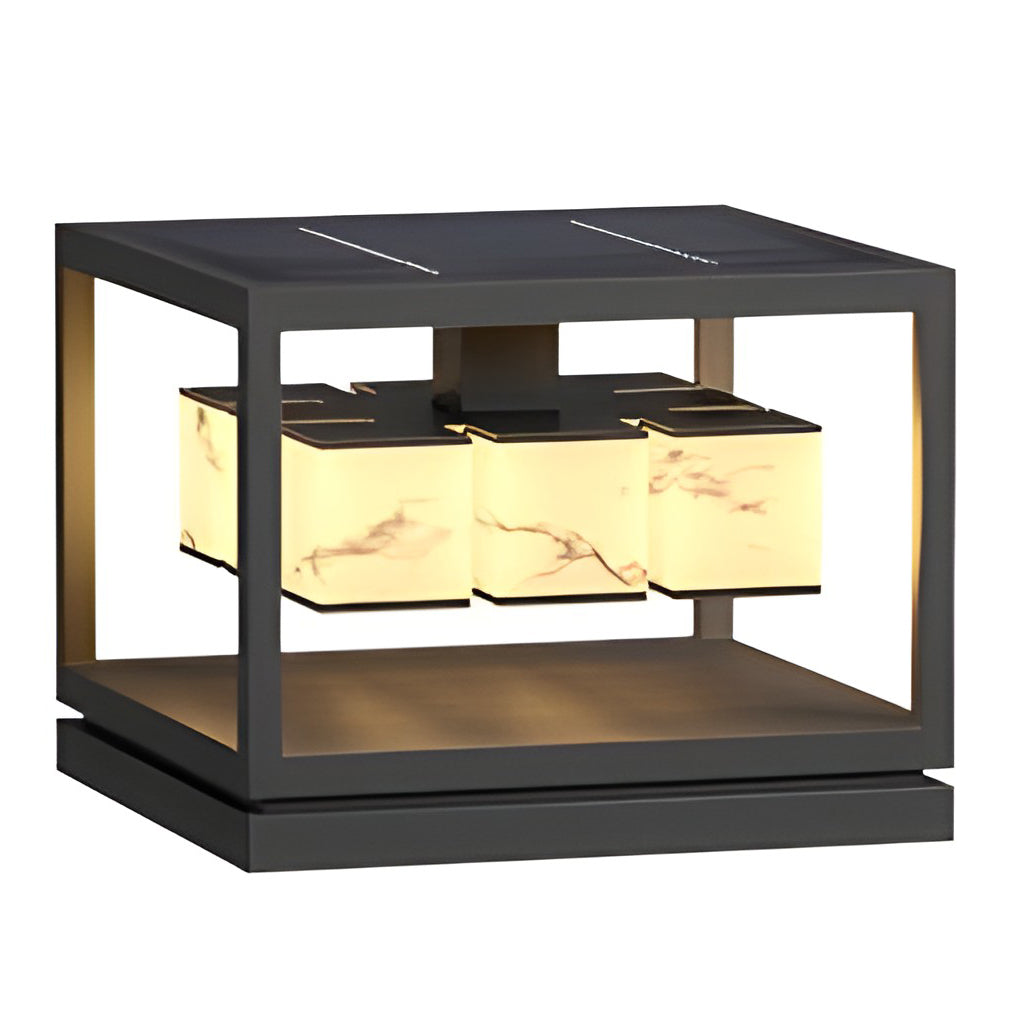 Brick pillar solar light glass texture close-up