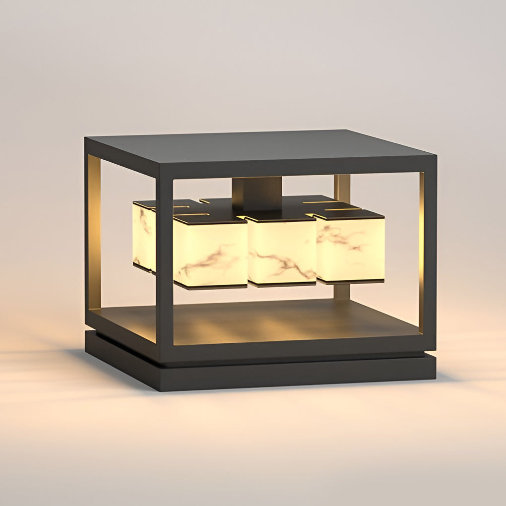 Single brick pillar solar light product scene outdoors