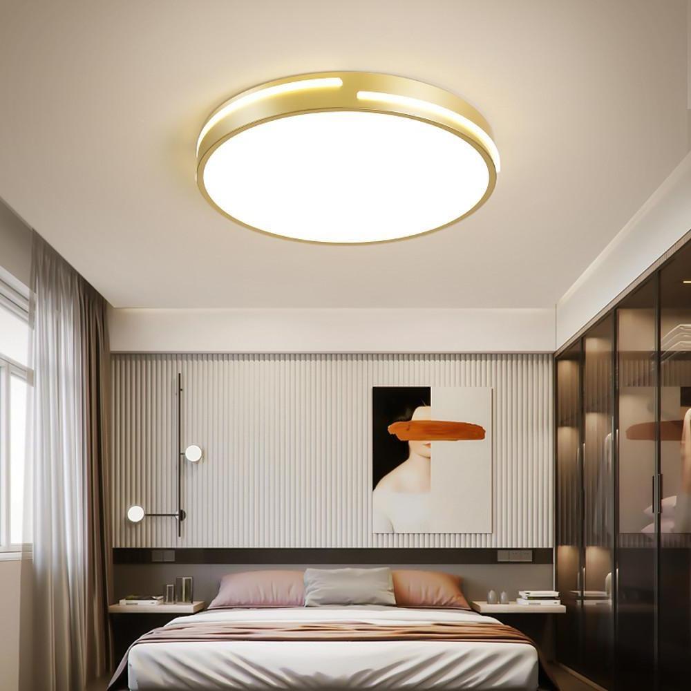 Minimalist Round Dimmable LED Gold Modern Flush Mount Ceiling Light