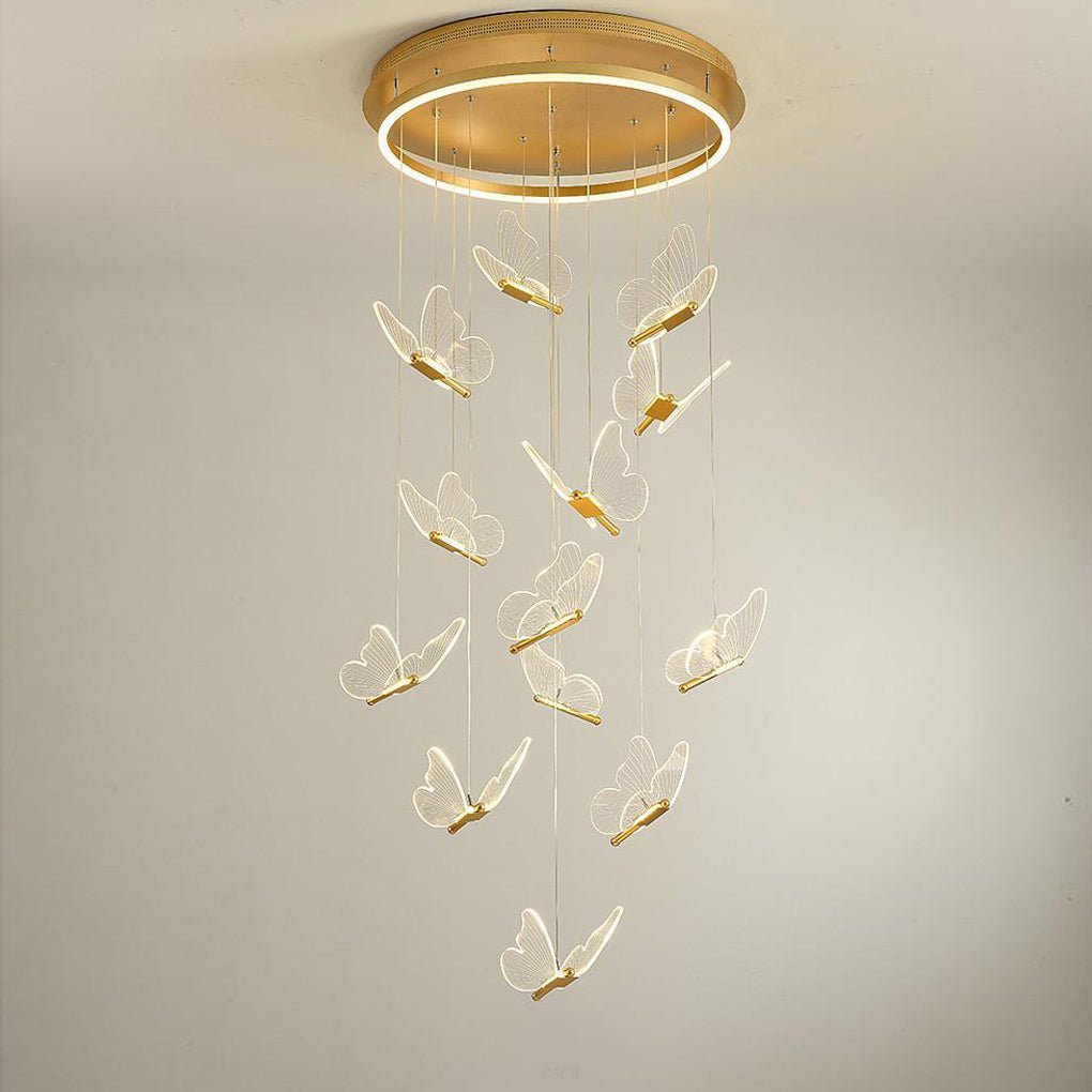 Butterfly Shapes Design Pendant Lighting Acrylic Metal Island LED Living Room Ceiling Lights - Dazuma