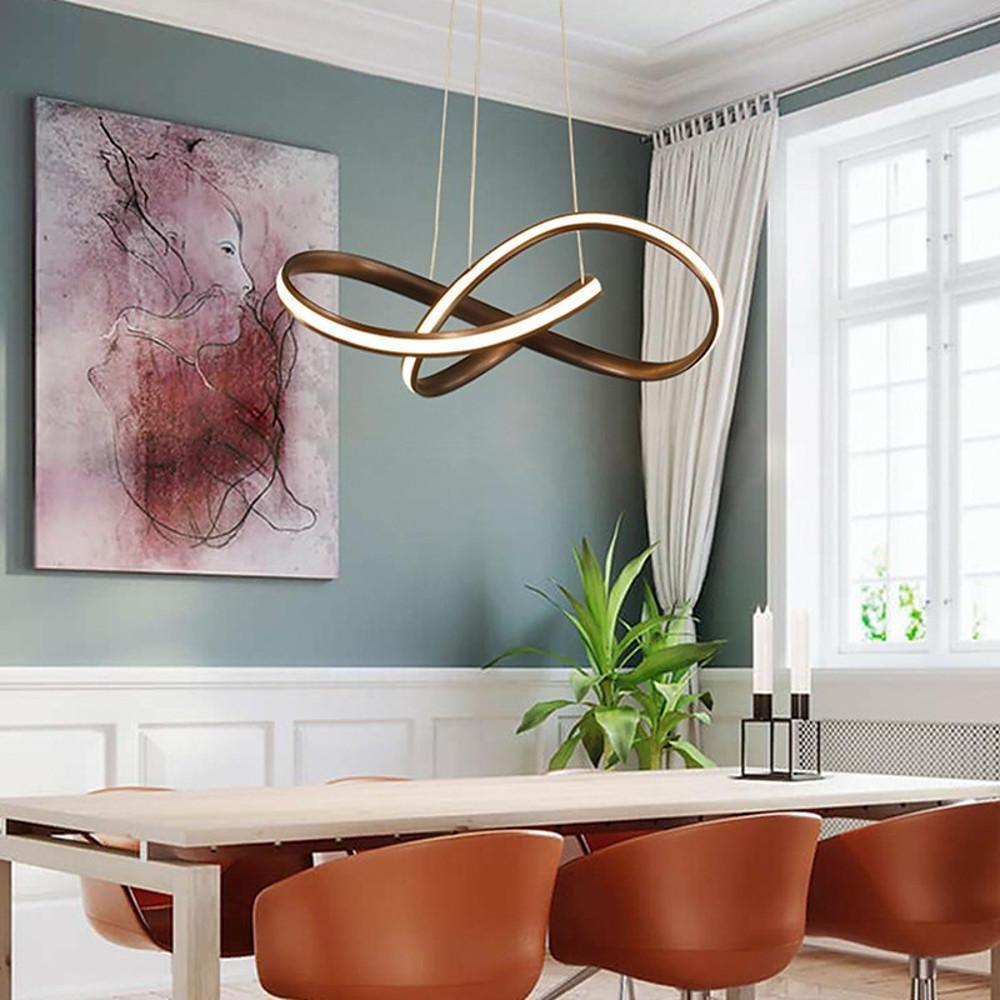 Upgrade your home decor with mobius ring pendant light modern elegant LED pendant fixture, featuring sleek design and bright LED lighting.