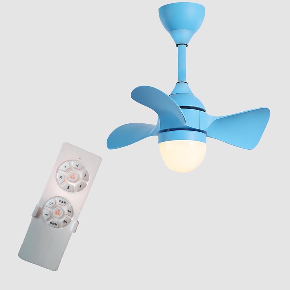 22'' LED 1-Light Dimmable Ceiling Fan Nordic Style Modern Aluminum Plastic Wood Bamboo Slim Ceiling Fan Lights