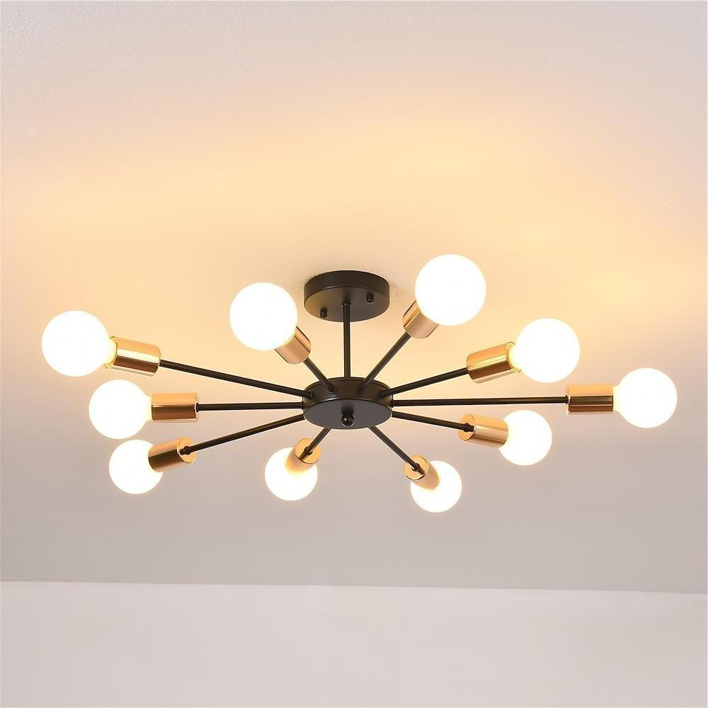 28'' LED Incandescent 10-Light New Design Flush Mount Lights Nordic Style Modern Metal Linear Ceiling Lights-dazuma