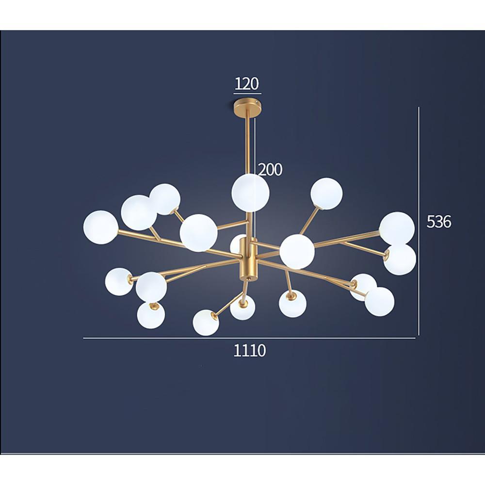 33'' LED 18 Bulbs 12 Bulbs 6-Light Single Design Pendant Light Nordic Style LED Metal Glass Pendant Lights