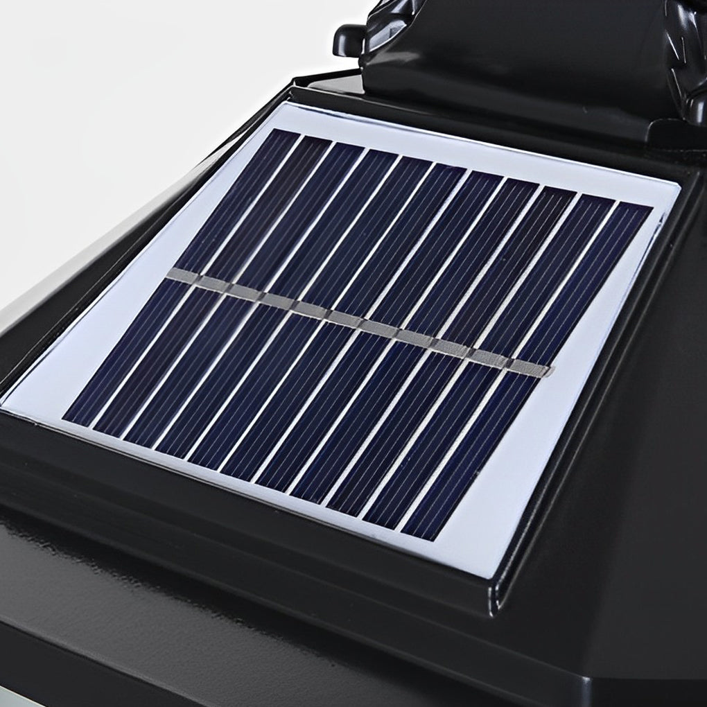 Cast aluminum post light in bronze, showcasing detailed craftsmanship and frosted glass for outdoor lighting.