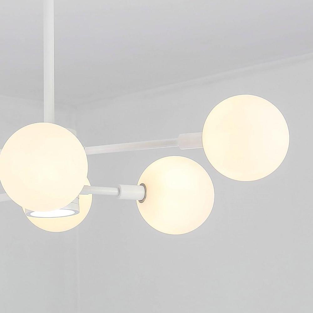 29'' LED 6-Light Mini Style Chandelier Contemporary Chic & Modern Metal Glass Sputnik Globe Design