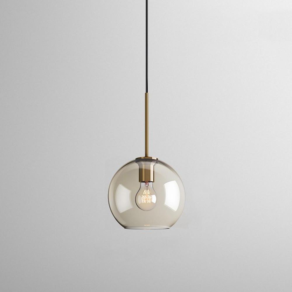8'' LED Incandescent 1-Light Single Design Pendant Light Nordic Style Vintage Glass Metal Island Lights