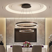 Modern LED Circular Chandelier Two - Tier Minimalist Pendant Light