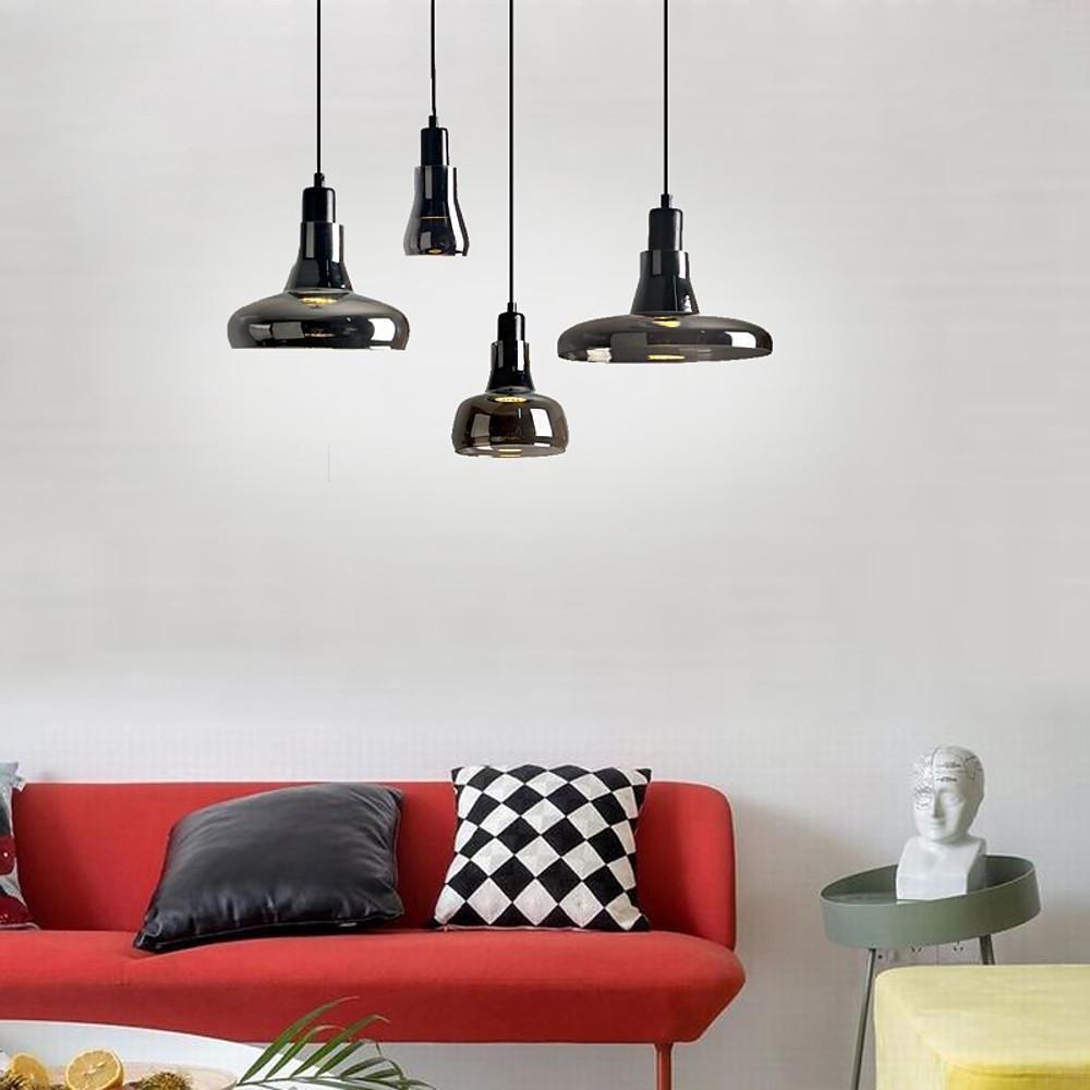 9'' LED 1-Light Single Design Pendant Light Nordic Style Modern Glass Metal Island Lights-dazuma