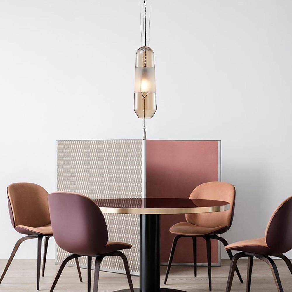 5'' LED Incandescent 1-Light Single Design Pendant Light Nordic Style Modern Glass Metal Island Lights-dazuma