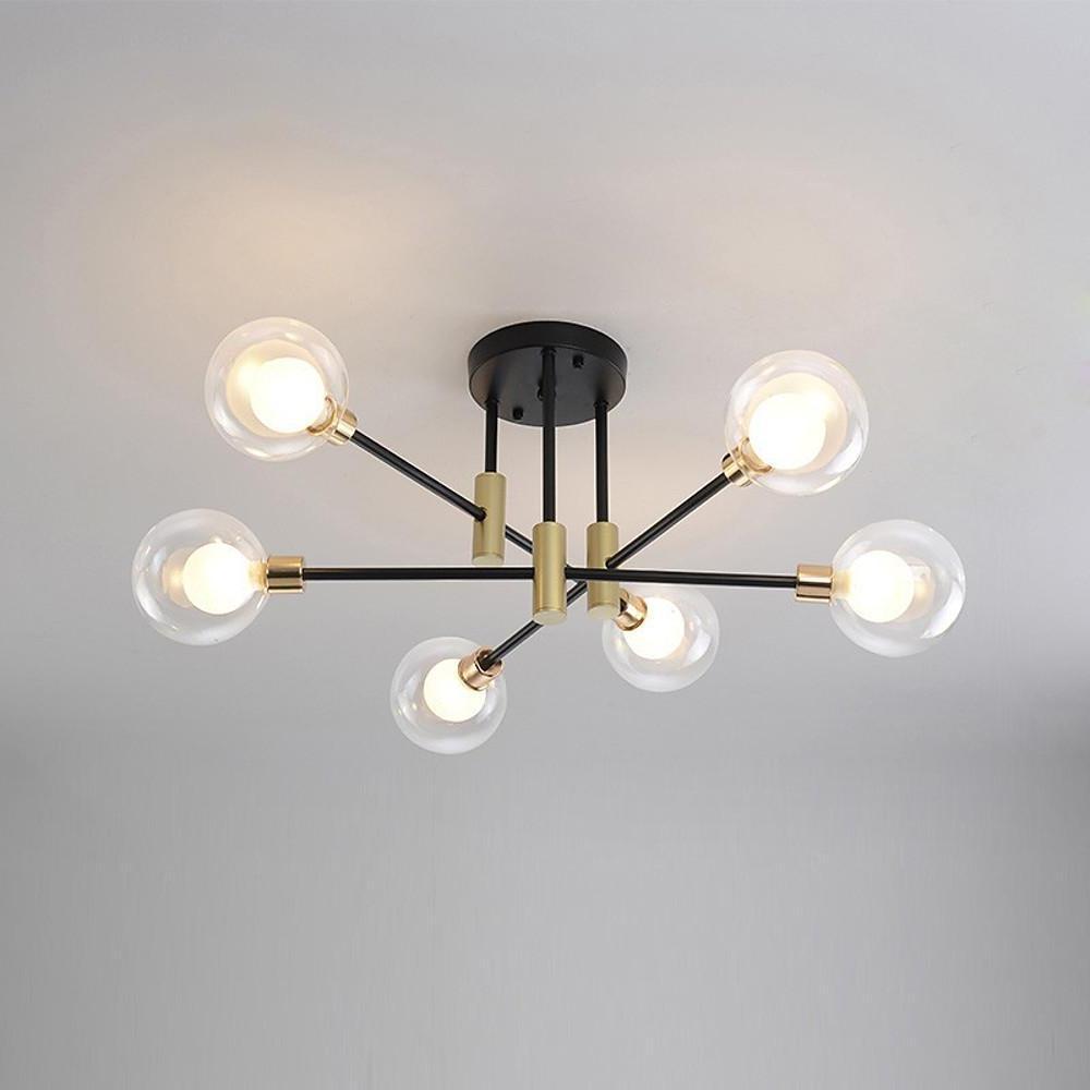 26'' LED 6-Light New Design Flush Mount Lights Nordic Style Modern Metal Glass Sputnik Ceiling Lights