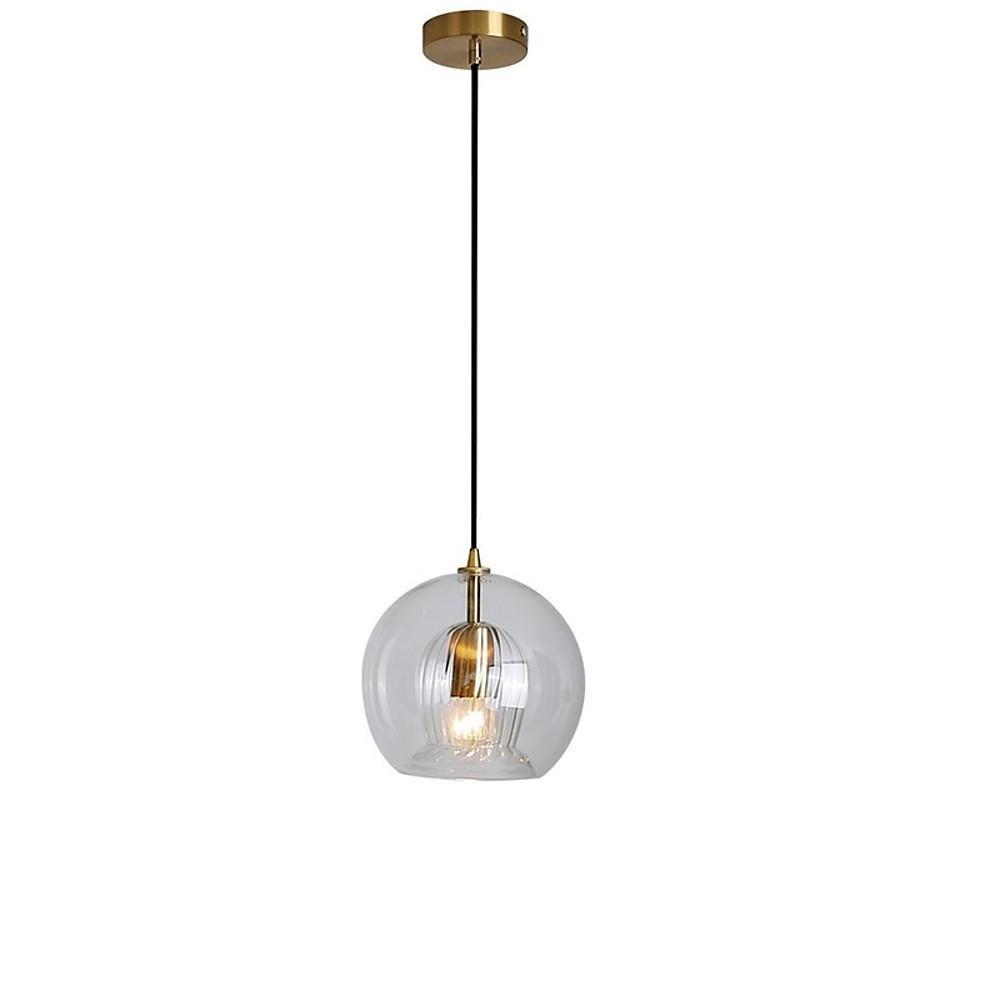 8'' Incandescent LED 1-Light Single Design Pendant Light Nordic Style Modern Glass Metal Island Lights-dazuma