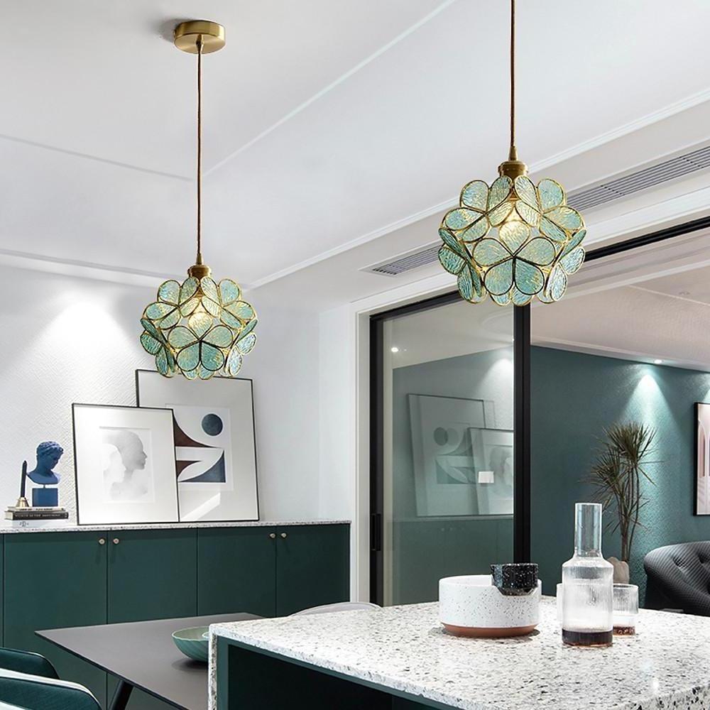 8'' LED 1-Light Lantern Desgin Globe Design Pendant Light Nordic Style Tiffany Copper Crystal Lantern Modern Style Artistic Style Island Lights