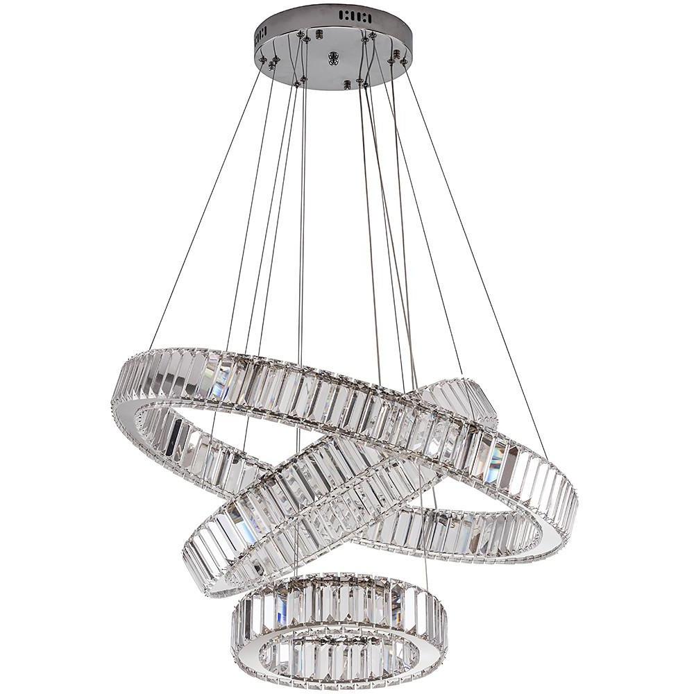 Chrome Crystal 3 - Tier Pendant Light Modern Chandelier