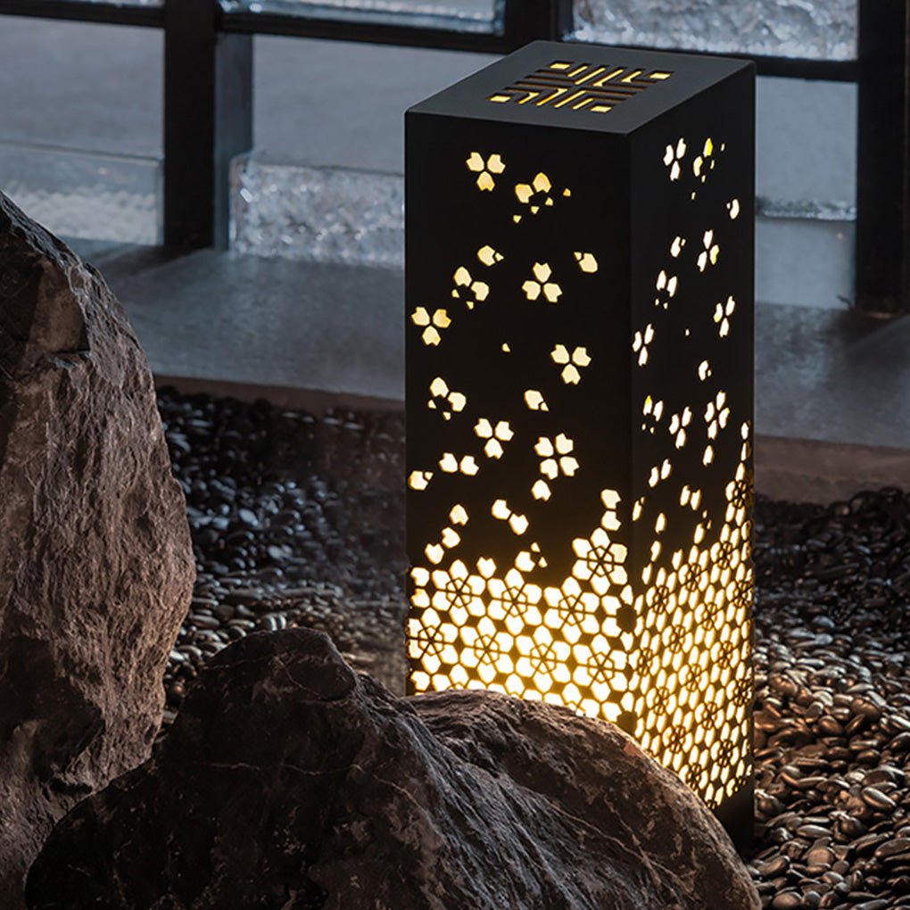 Asian Style Perforated Garden Lighting with Decorative Snowflake Design
