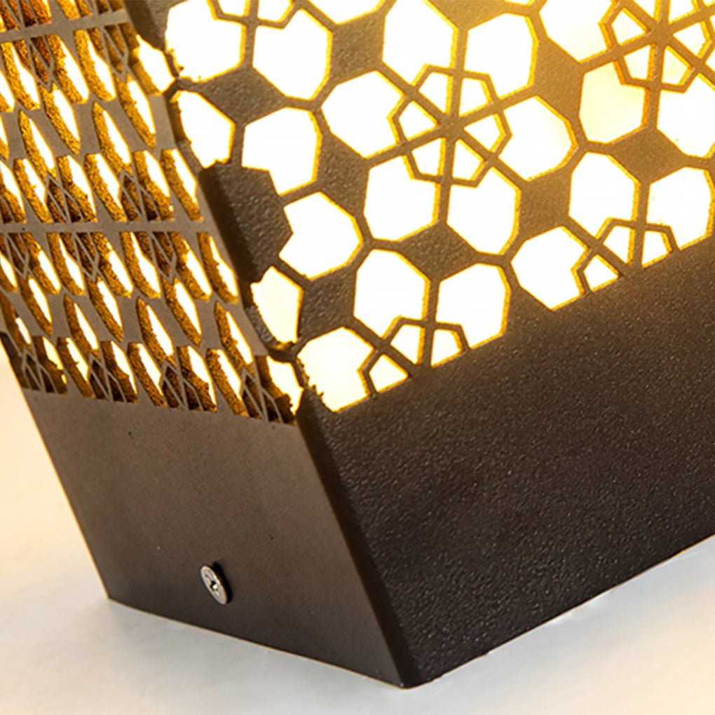 Asian Style Perforated Garden Lighting with Decorative Snowflake Design