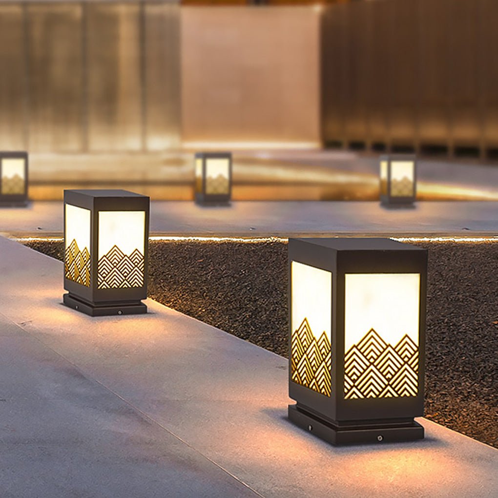 Modern Rectangular Landscape Lamp Sleek Stainless Steel Outdoor Lighting