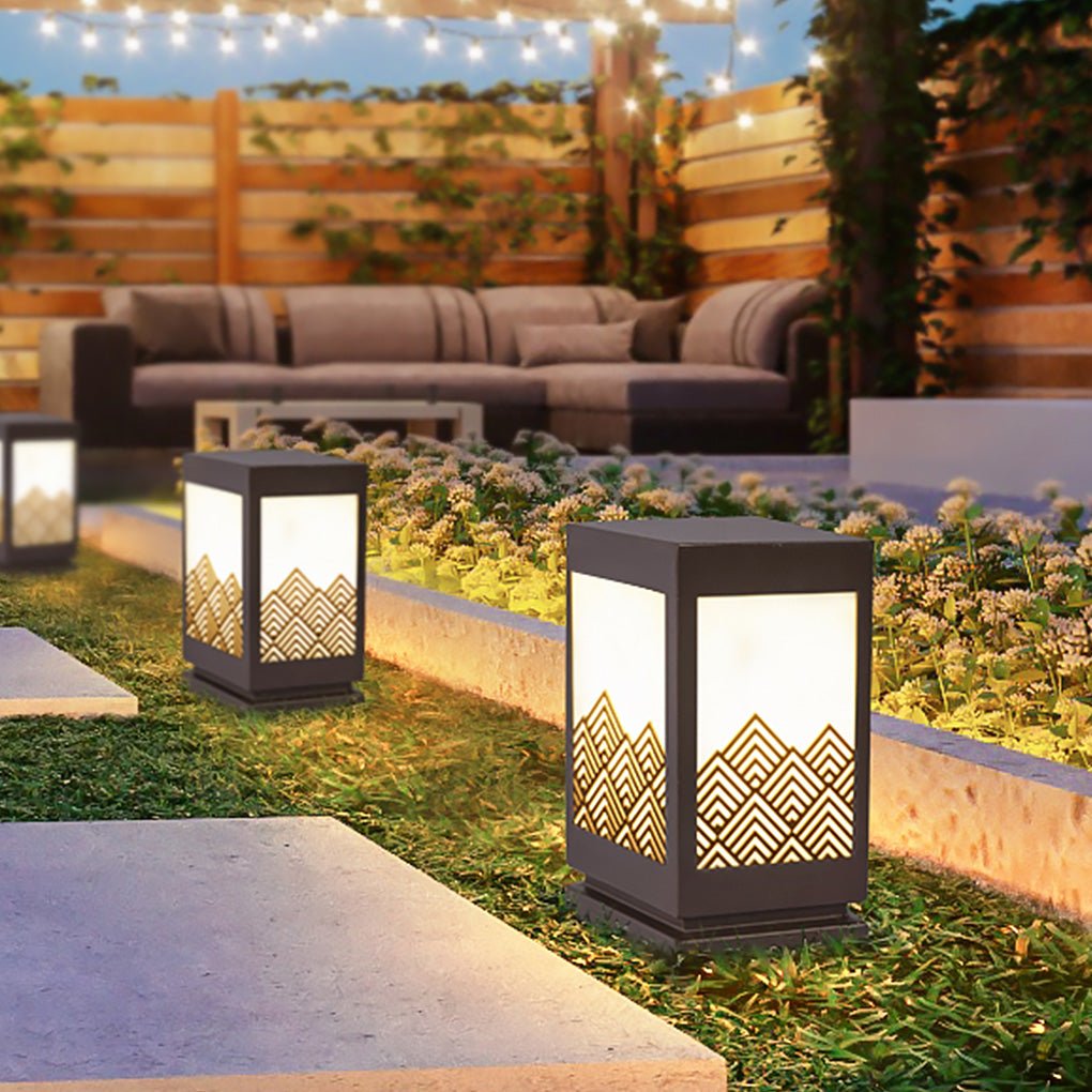 Modern Rectangular Landscape Lamp Sleek Stainless Steel Outdoor Lighting