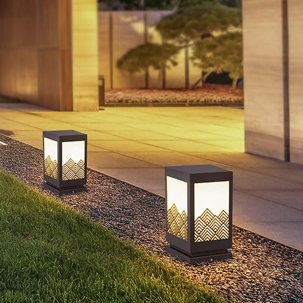 Modern Rectangular Landscape Lamp Sleek Stainless Steel Outdoor Lighting