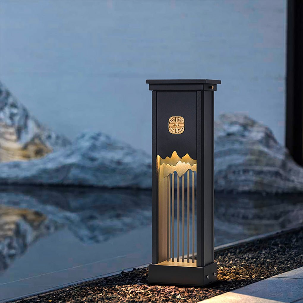Elegant Outdoor LED Light with Artistic Cut Craft and Strip Design