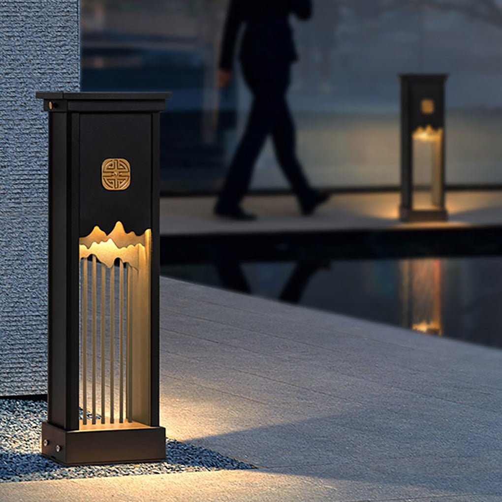 Elegant Outdoor LED Light with Artistic Cut Craft and Strip Design