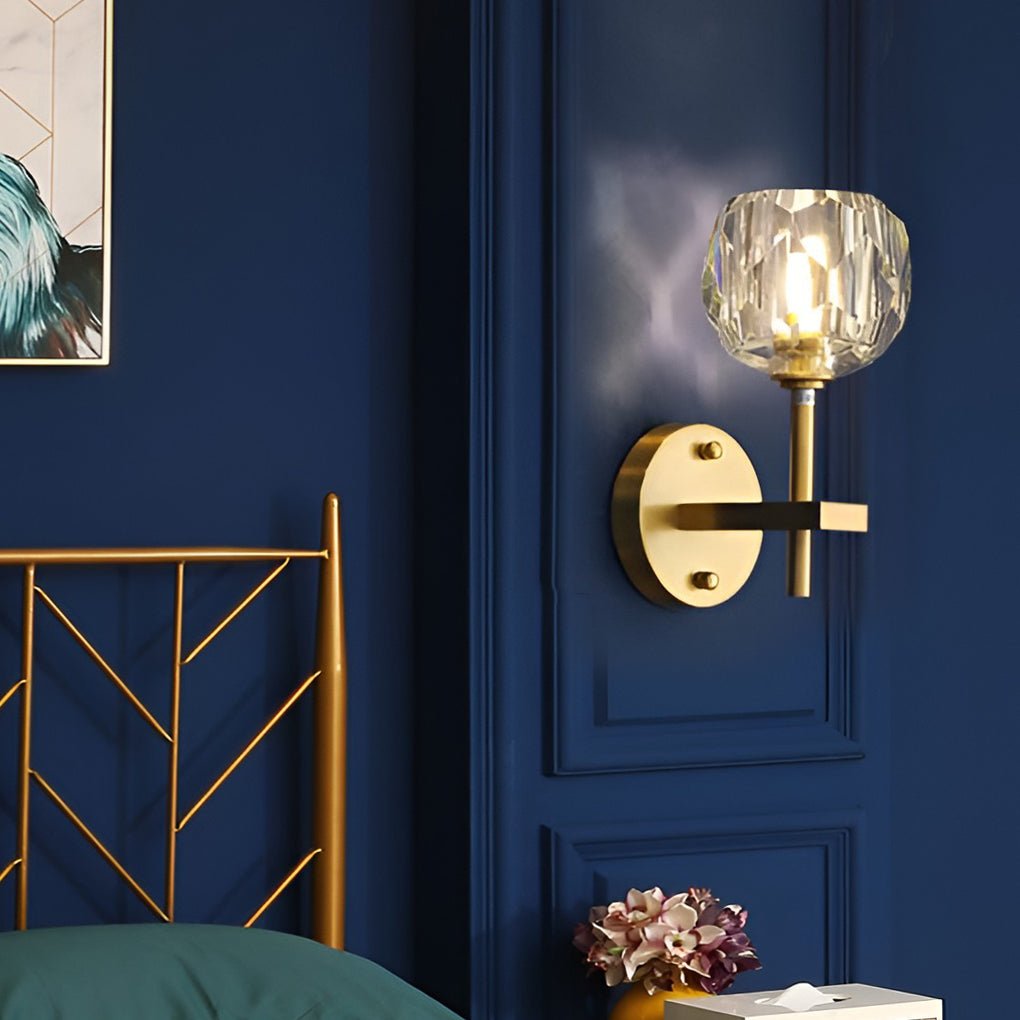 [Clearance Sale] Ball - shaped LED Crystal Gold Postmodern Plug in Sconce Lighting Wall Lamp