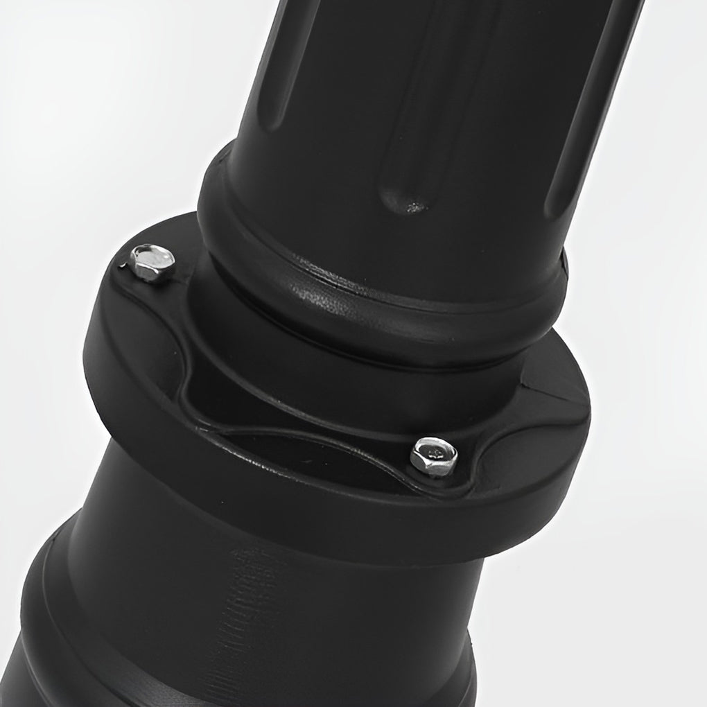 Close-up of 2 head outdoor post light showing detailed classic design.