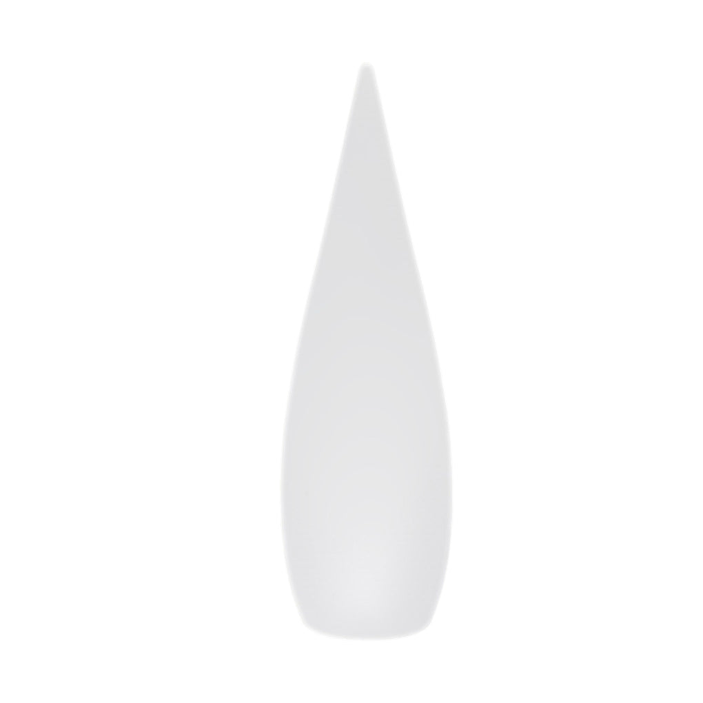 Whole part of modern teardrop outdoor decorative white light showcased in clean white background.