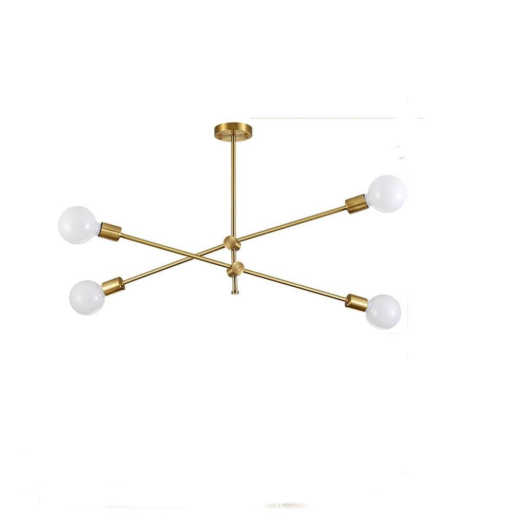 37'' LED 4-Light Chandelier Nordic Style Modern Copper Island Sputnik Design-dazuma