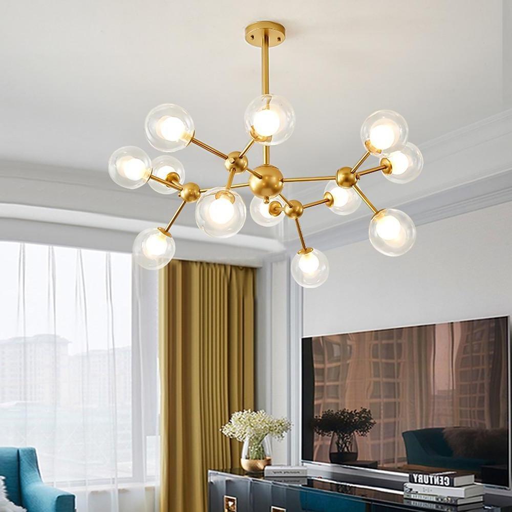 Radiant Beauty 12 - Light Sputnik Semi Flush Fixture Chandelier