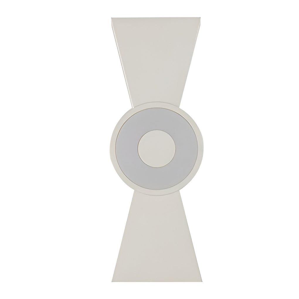 Contemporary up down wall lights with a close-up of the circular light detail.