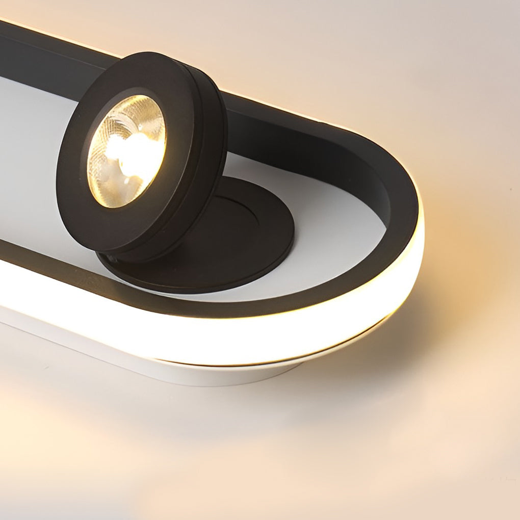 Close-up detail of corridor ceiling light spotlight head