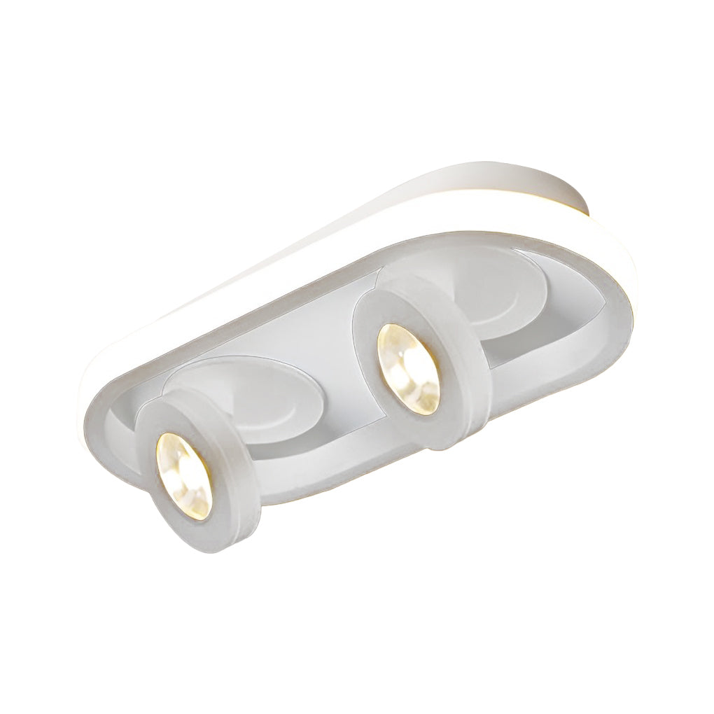 White corridor ceiling light with three spotlight heads