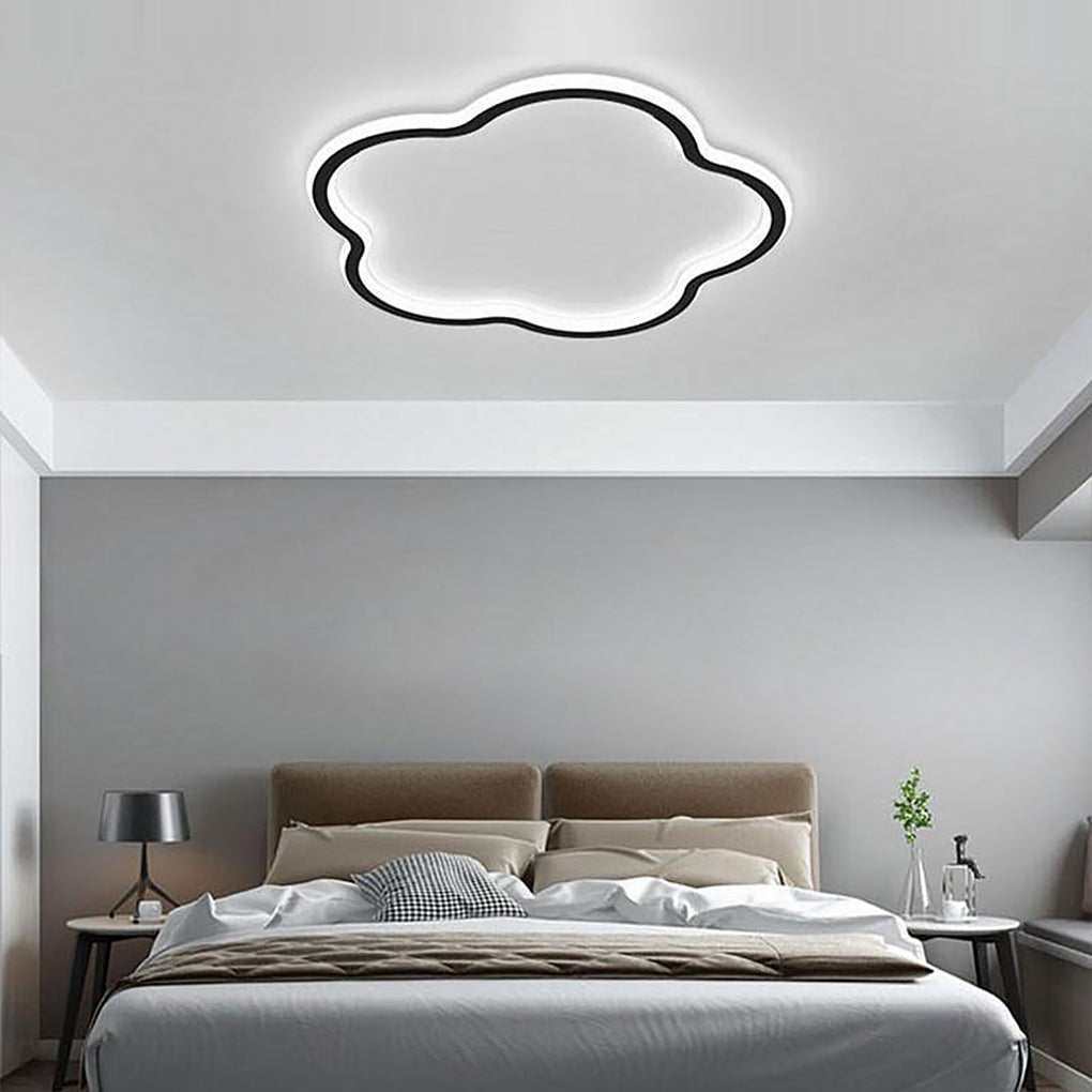 Could Shaped White Black Flush Mount Light for Restaurant Study Bedroom - Dazuma