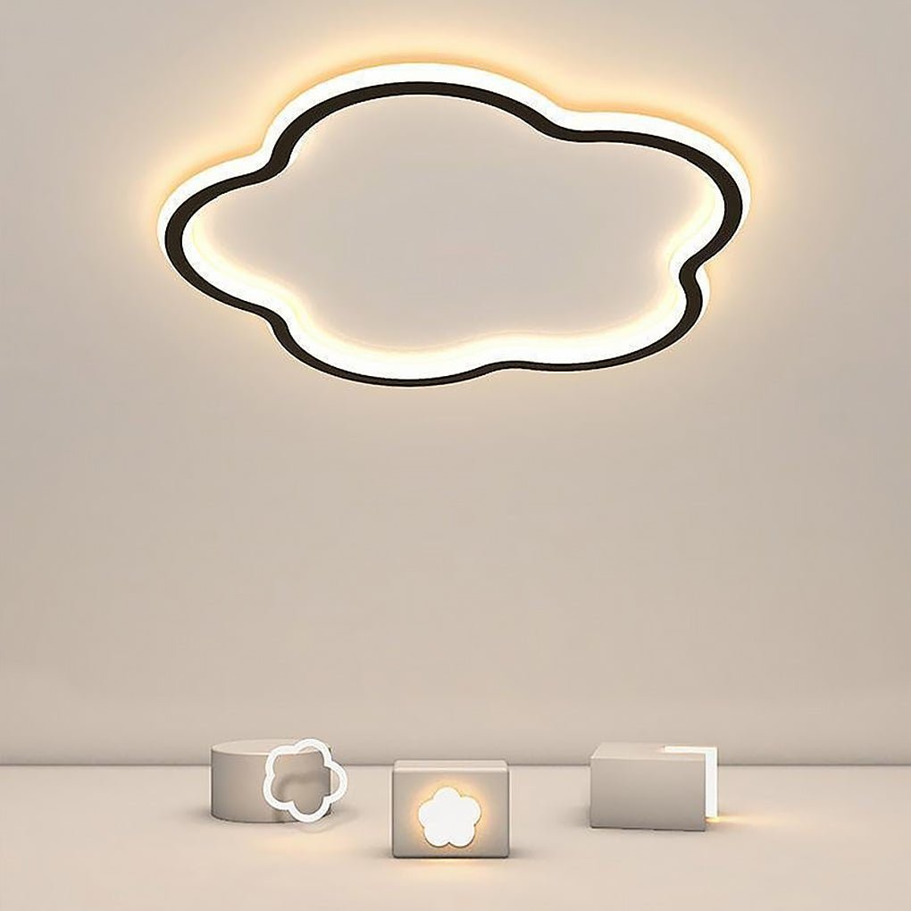 Could Shaped White Black Flush Mount Light for Restaurant Study Bedroom - Dazuma