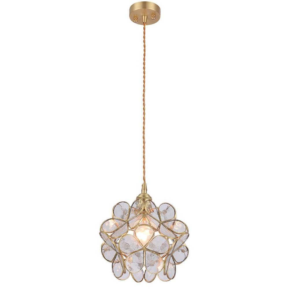 8'' LED 1-Light Pendant Light Nordic Style Copper Glass Metal Island Lights-dazuma