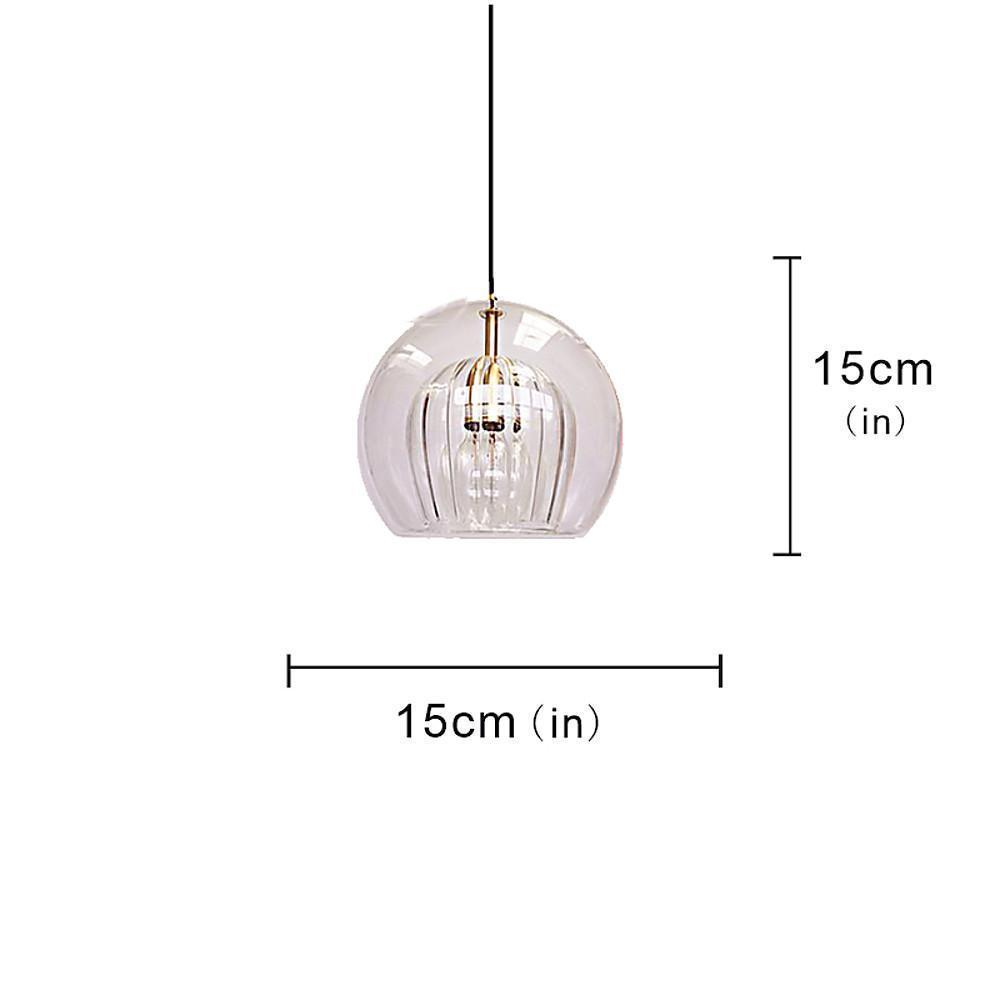 6'' LED 1-Light Single Design Pendant Light Nature Inspired Copper Glass Globe Pendant Lights-dazuma