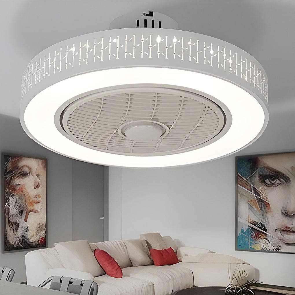 Creative Bladeless Ceiling Fans Light Ceiling Fans with Chandelier Ceiling Fan Lamp - Dazuma