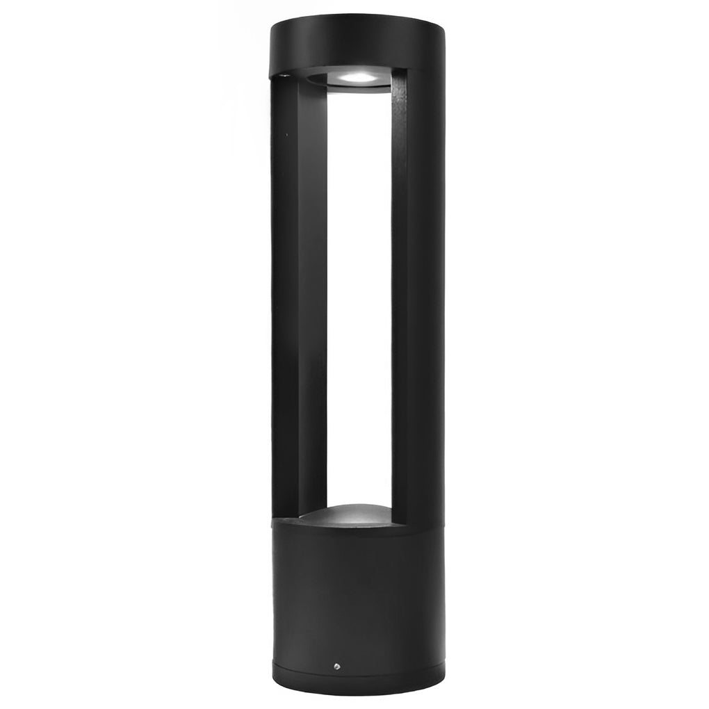 Waterproof LED Outdoor Bollard Lights Hollow Cylindrical Black Lamp for Elegant Exterior Lighting