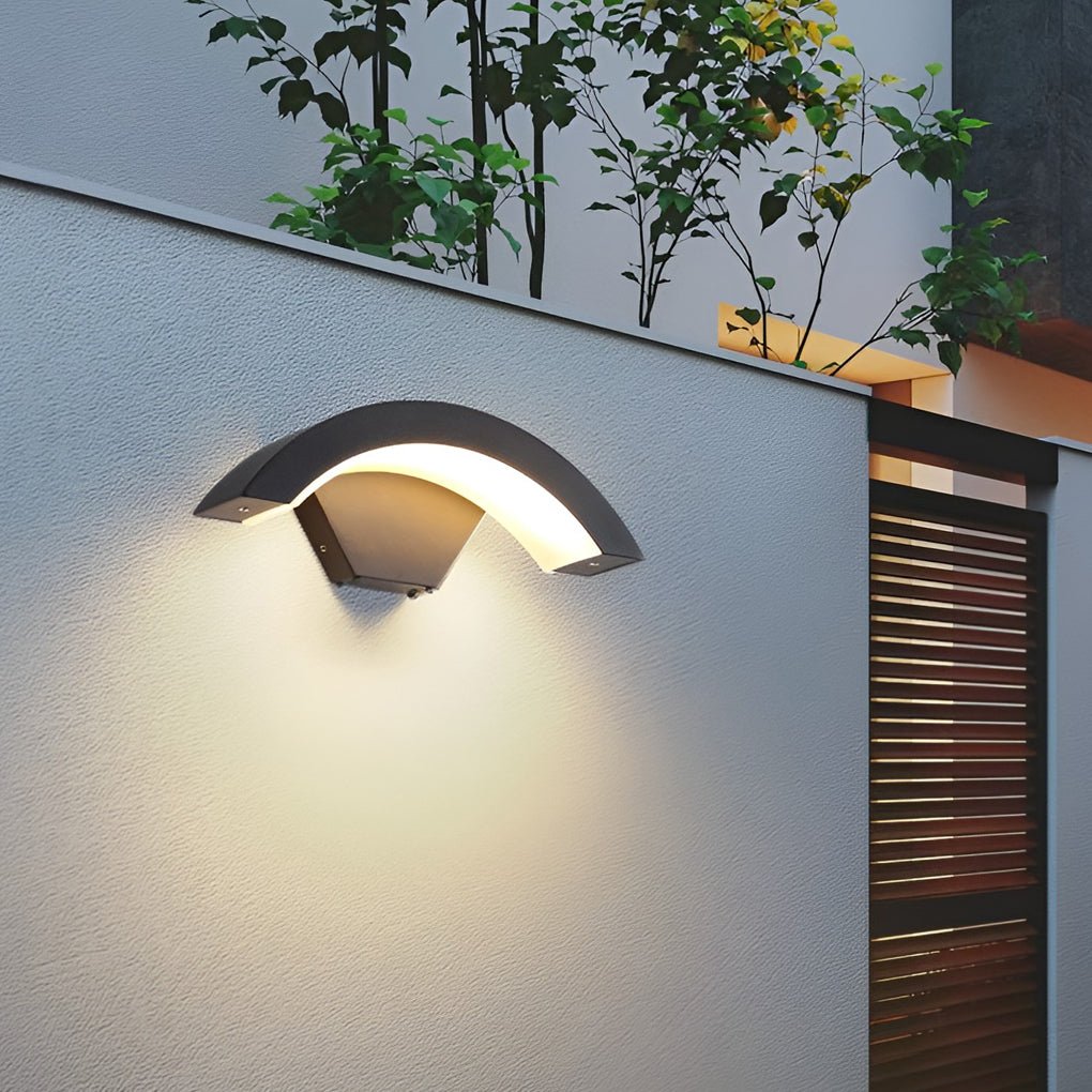 Creative Moon Curved Wall Sconce Body Induction Waterproof LED Wall Lamp Outdoor Indoor - Dazuma