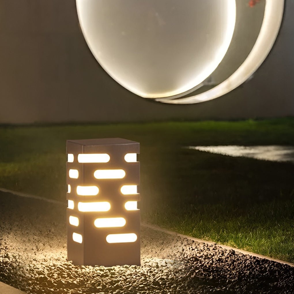 Modern Rectangular Outdoor Bollard Lights - Sleek and Durable