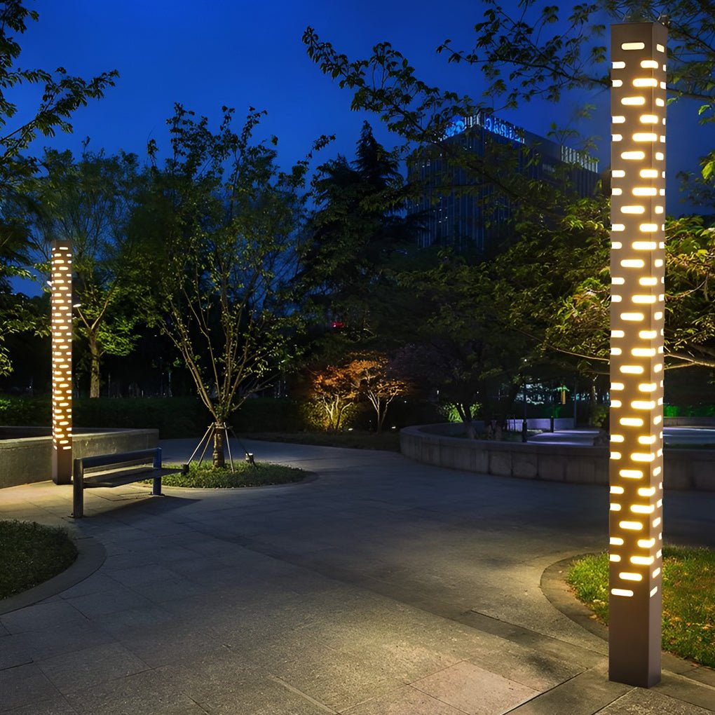 Modern Rectangular Outdoor Bollard Lights - Sleek and Durable