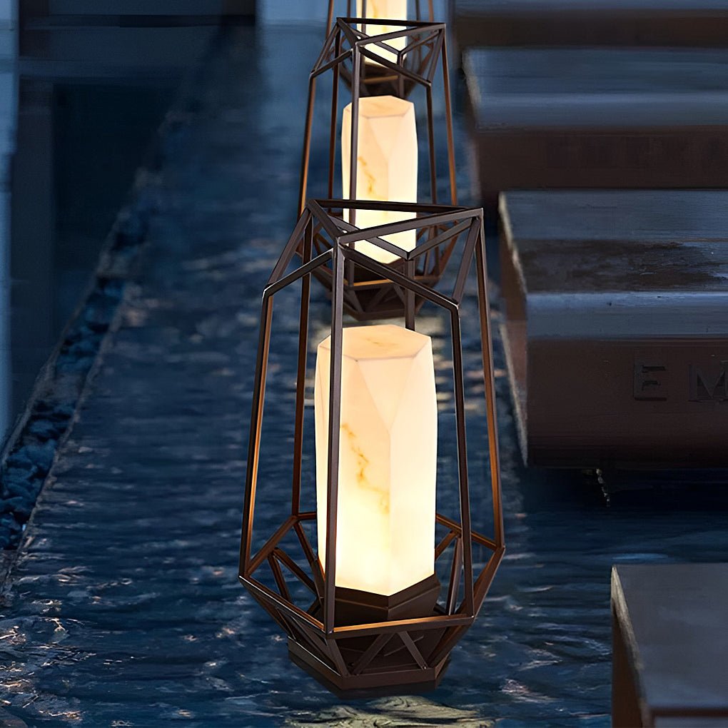Creative Polygonal Outdoor Post Lights LED Pillar Light Deck Post Lights Lantern - Dazuma