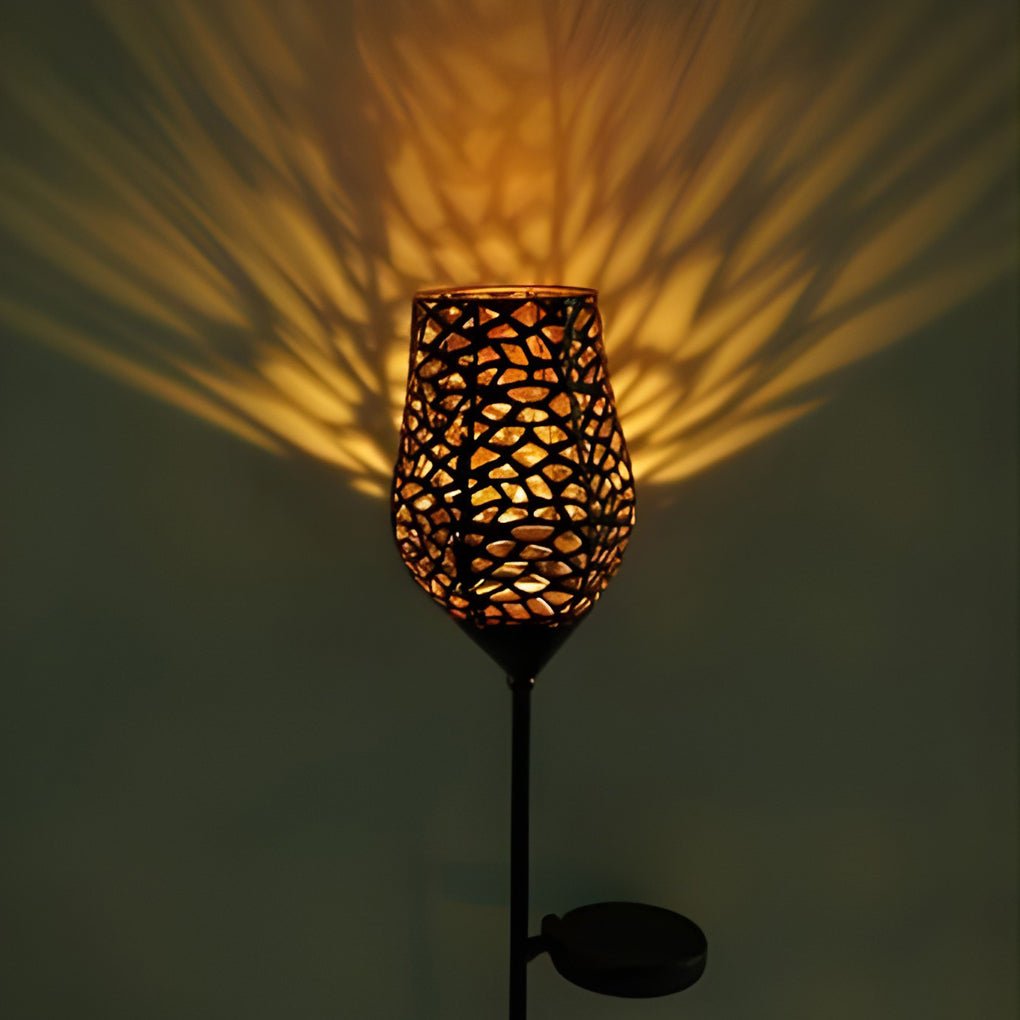 Vintage Red Wine Glass Solar LED Garden Lights Enchanting Outdoor Ambiance