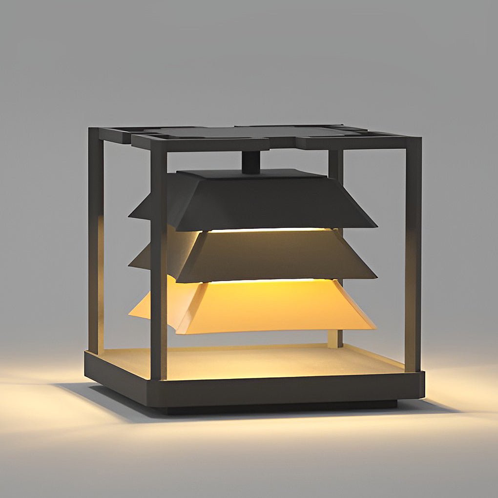 Freestanding Layered LED Pillar Light Outdoor Waterproof Garden Lamp