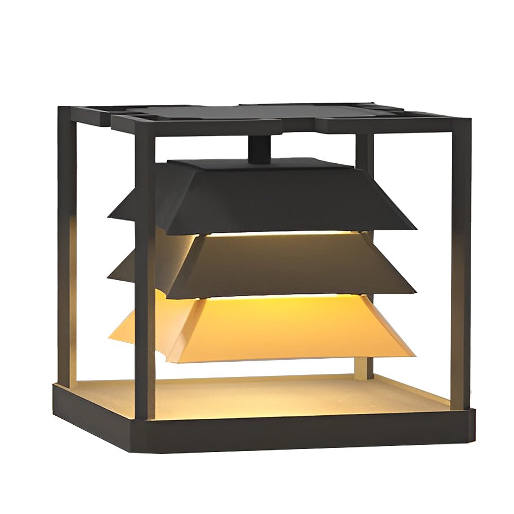 Freestanding Layered LED Pillar Light Outdoor Waterproof Garden Lamp