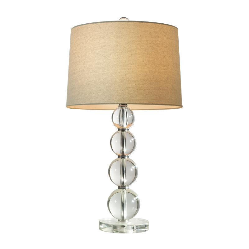 Crystal ball table lamp isolated on a white background.